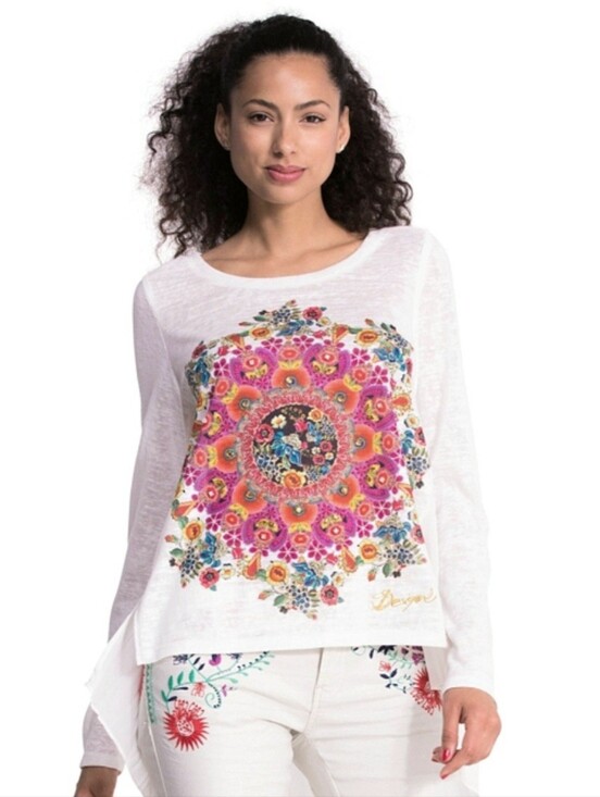 Desigual Tops - Desigual Prisca Mandala Hi-Low Tunic Top Size S